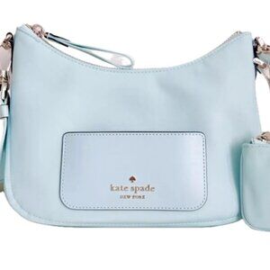 Kate Spade NY Chelsea Crossbody Bag + Zip Coin Pouch Blue Glow KC528 NWT $299